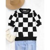 Women's Short Sleeve Sweater Tops 2025 Spring Summer Trendy Crew Neck Casual T Shirts Blouses,Black Plaid - L - 4 of 4