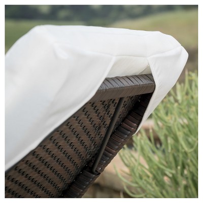 Multibrown and Cream Adjustable Outdoor Iron Frame Chaise Lounger with Cushions
