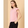 INSPIRE CHIC Women's Work Business Casual Plain Cap Sleeve Blouse - 4 of 4