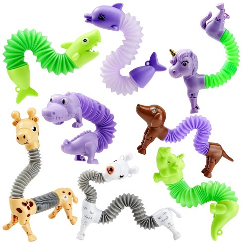 Syncfun Animal Pop Tubes Fidget Toys 8 Pack Sensory Toys For Toddlers 2 3 Party Favors For Kids 4 8 8 12 Birthday Gifts Party Classroom goodie Bags Target