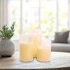LumaBase Battery-Operated Glass Hurricane LED Candles with Flickering Flame - Set of 3 - 2 of 4