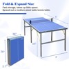 Sevobal Game Table 6ft Foldable Table Tennis Table with Paddles and Balls for Living Room and Outdoor Use, Blue, 72"*36"*30" - 3 of 4