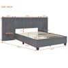 Queen Size Upholstered Platform Bed with Big Headboard, Bedroom Furniture - 4 of 4