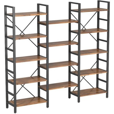 Tribesigns Triple Wide 5-Shelf Bookcase, Etagere Large Open Bookshelf for Home Office