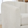 Sapphtopaz Swivel Accent Chair with Tufted Back Upholstered Pumpkin-Shape Barrel Chair with Metal Base Club Armchair for Living Room, Bedroom - 4 of 4