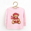 Valentine Teddy Bear Beanie - Toddler Long Sleeve Graphic Tee - 3 of 4