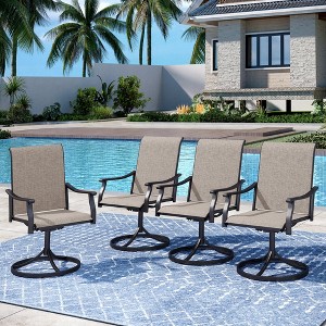 Captiva Designs Outdoor Patio Dining Texliene Armrest Chairs with Steel Frame - 1 of 4