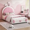 Accent Bed Frame Modern Upholstered Rabbit Headboard for Kids Bedroom 39W - 3irtyhousy - 2 of 4