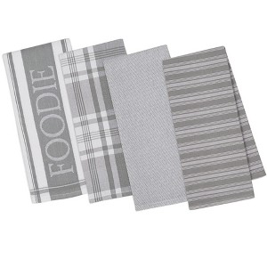 Design Imports  Assorted Dishtowel Set 4 Piece, Granite, 18X28" - 1 of 4