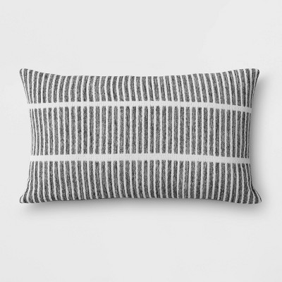 Outdoor Lumbar Throw Pillow Gray 