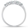 Pompeii3 1/4ct 5 Stone Diamond Wedding Ring 14K White Gold - 2 of 4