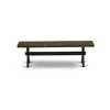 HomeStock X-Style Modern Dining Room Bench with Wooden Seat, 60x15x18 Inch, Brushed Black - 3 of 4