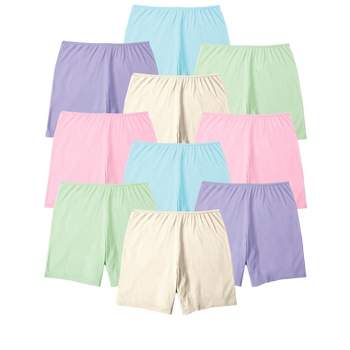 Comfort Choice Women's Plus Size Cotton Brief 10-pack - 14, Purple : Target