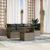 vidaXL 5 Piece Patio Sofa Set with Cushions Gray Poly Rattan - without storage - 2 of 4
