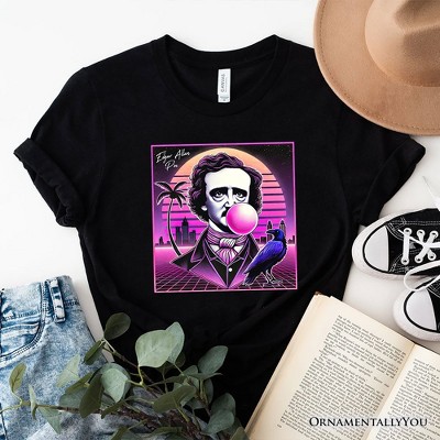 Synthwave 80's Styled Edgar Allan Poe Horror T-Shirt, Vaperwave Classic Retro Neon Halloween Tee| OrnamentallyYou