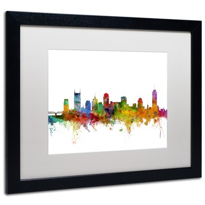Michael Tompsett 'Nashville Tennessee Skyline' Matted Framed Art