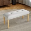 FONTOI Storage Ottoman Bench, Upholstered Dining Benches, End of Bed Bench, Foot Rest for Living Room Entryway, Beige&Natural, 15.35"*19.85"*39.75" - 2 of 4