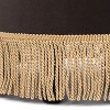 PAGED Accent Ottoman, Round Upholstered Foot Stool, Vintage Vanity Stool with Tassel Rope Bullion Fringe for Entryway, Bedroom - 3 of 4