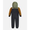 Deux par Deux Boy Colorblock Mid-Season One-Piece Outerwear Dark Gray, Sage, and Tan - 4 of 4
