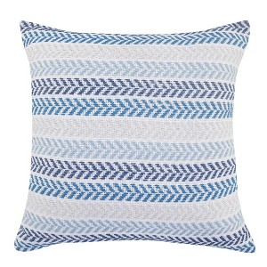 Set of Four 18" X 18"  Beach Chevron Cotton Zippered Pillow - 1 of 4