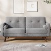 Garvee 65" Loveseat Sofa Couch, Boucle Upholstered Sofa with Wood Legs for Living Room, Bedroom, Office, Grey - 2 of 4
