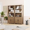 71" Tall Bookcase with Doors, Farmhouse Bookshelf Cabinet with Adjustable Shelves, Wooden Storage Bookcase for Bedroom, Living Room, Home Office - 3 of 4