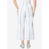 Roaman's Women's Plus Size Wide Leg Cotton Crop Pant - 3 of 4