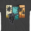 Dino T-Rex and Palm Trees Youth Charcoal Short Sleeve Crew Neck Tee - 2 of 2