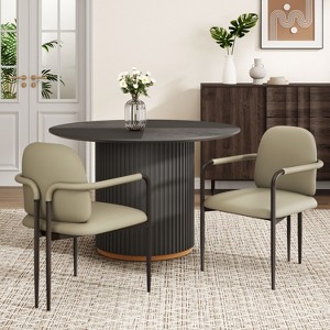 Christopher Knight Home Ihab Modern Upholstered Dining Chair with Iron Frame (Set of 2) - 1 of 4