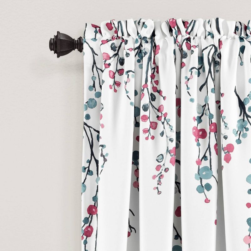 Set of 2 Mirabelle Watercolor Floral Light Filtering Window Curtain Panels - Lush Décor, 3 of 10