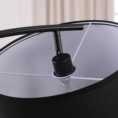 Oscar 65" Adjustable Black Metal Arc Floor Lamp with Marble Base
