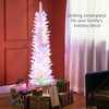 Whisen 5FT Pencil Prelit Artificial Christmas Tree with 250 Colorful Surface Branches, 150 Colorful LED Lights - White - 3 of 4