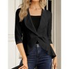 Womens Blazer 3/4 Sleeve Casual Office Business Open Front Suit Jacket Cardigan - 2 of 4