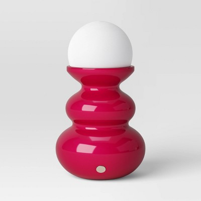 Mini Plastic Table Lamp with Glass Orb Pink - Room Essentials™