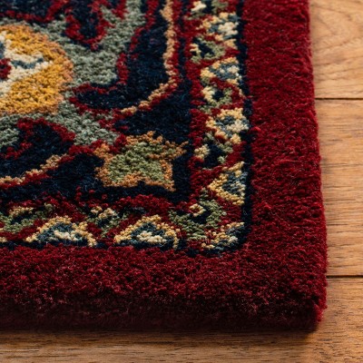 Elegant Hand-Tufted Wool Rectangular Rug in Lustrous Red, 3' x 5'