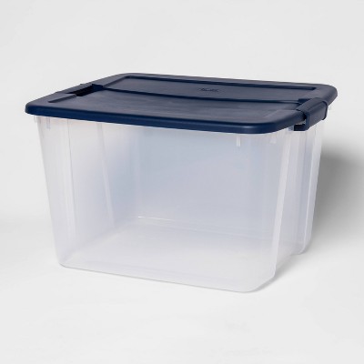 66qt Latching Tote Clear Navy - Room Essentials™