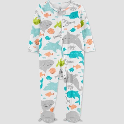 Carter's Just One You® Baby Boys' Whale Footed Pajama - Gray Newborn