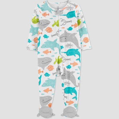 Image of Baby Boys' Whale Footed Pajama - Just One You® made by carter's Gray 3-6M