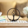 Danya B Circle Iron Sculpture with Figurine in Yoga Pose Namaste Spiritual Home Decor Iron Sculpture - 2 of 3