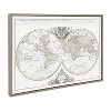 23" x 33" Sylvie Vintage World Map Framed Wall Canvas by Corinna Buchholz - Kate & Laurel All Things Decor: Modern Horizontal Artwork - 2 of 4