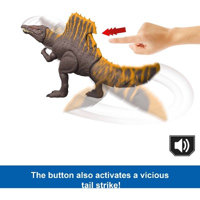 Детские фигурки Jurassic World Rebirth Tail Thrasher Spinosaurus Action Figure, Dinosaur Toy with 2 Attack Moves — фото 4