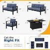 Heynemo Aluminum Patio Furniture Set with Fire Pit Table, 5 Piece Outdoor Furniture with Cushions for Balcony, Front Porch, and Backyard - 2 of 4