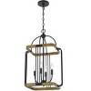 Cal Lighting Ripon metal chandelier with wood finish - 3 of 4