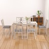 VECELO Rustic Wooden Dining Chairs, Rubber Wood Kitchen Chairs with Padded Seat & Elegant Hollowed Backrest, Gray - 4 of 4