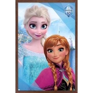 Trends International Disney Frozen - Sisters 10th Anniversary Framed Wall Poster Prints - 1 of 4