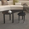 KWPZQEB Irregularity Coffee Table, Cocktail Table w/ 360¡ã Rotating Top, Modern Center Table w/ Wood Grain Veneer Tabletop for Living Room,Small Space - 2 of 4