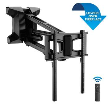 Mount-It! Motorized Fireplace Height Adjustable TV Wall Mount, Remote Control Electric Pull Down Mantel Mounting Bracket, Up to 77 Lbs Capacity
