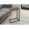 Monarch Specialties Accent Table C-Shaped End Side Snack Living Room Bedroom Metal Laminate Grey Black Contemporary Modern - 2 of 4