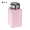 Unique Bargains Makeup Remover Nail Polish Push Down Alcohol Dispenser Bottles 4 Pcs 200ML(6.8oz) Pink - 3 of 4