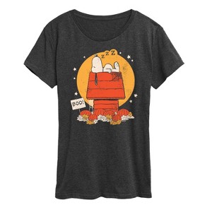 Women's - Peanuts - Snoopy Halloween Dog House Short Sleeve Graphic T-Shirt - 1 of 4
